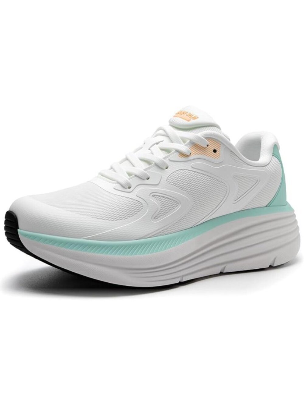 Women's White Aqua Fort Walking Shoes Tennis, Max Cushioning Running Sneakers